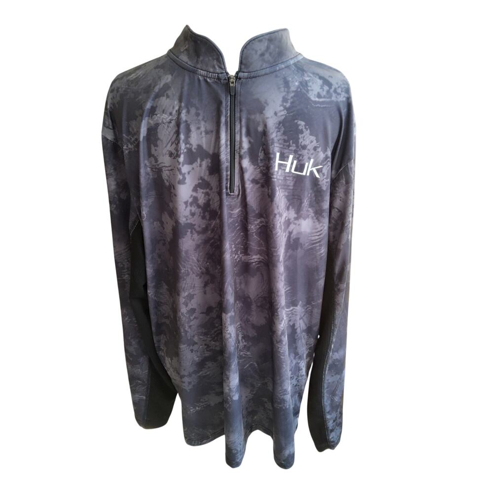 Huk fishing quarter zip Men’s sz L athleisure shirt sporting gray lightweight